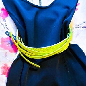 NWT Woven Wrap Belt Argentinean Leather - Apple Green OS